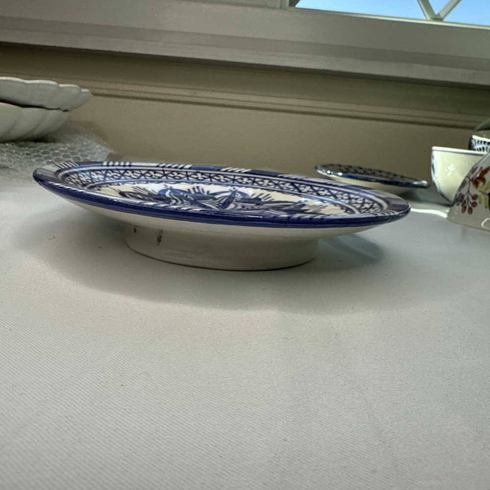 Vintage Signed FES small bowl Hand Made‎ Hand Painted Morocco 7 inch - Picture 9 of 10